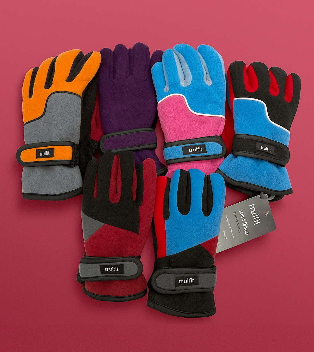 Trufit Youth Boys Gloves - Polar Feel - Wrist Straps - One Size - NWT Brand New