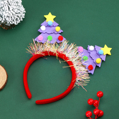 Adult Kids Glitter Christmas Tree Headband Hair Hoop Party Fancy Dress Hair Clip