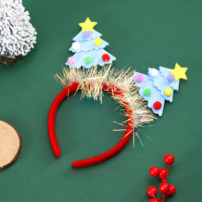 Adult Kids Glitter Christmas Tree Headband Hair Hoop Party Fancy Dress Hair Clip