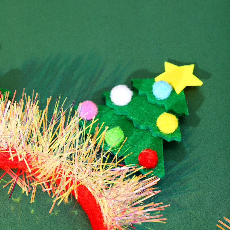 Adult Kids Glitter Christmas Tree Headband Hair Hoop Party Fancy Dress Hair Clip