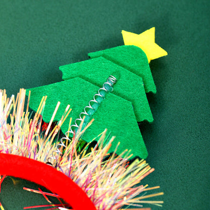Adult Kids Glitter Christmas Tree Headband Hair Hoop Party Fancy Dress Hair Clip