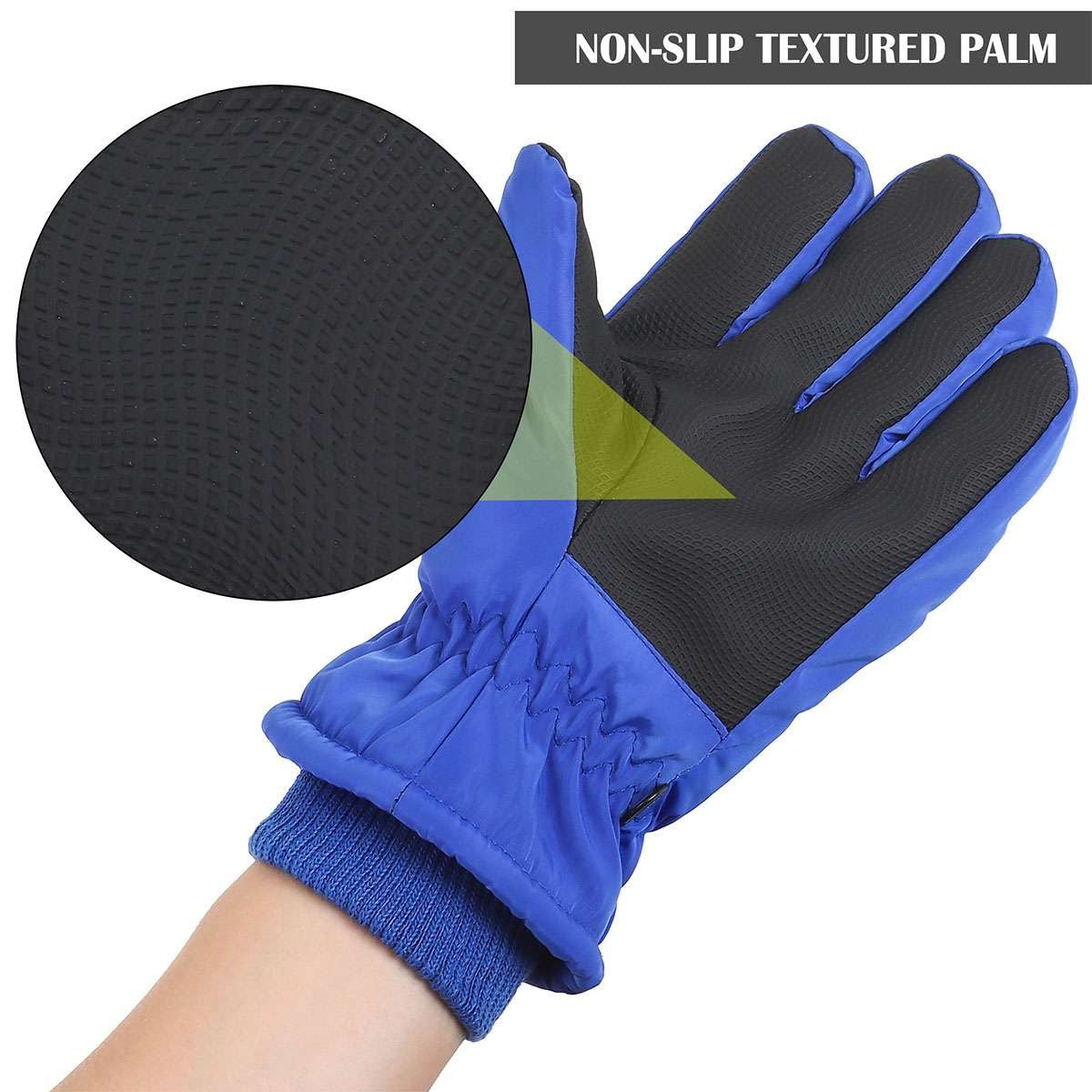 Warm Children Kids Shark Gloves Winter Waterproof Thermal Wind Ski Snow Thermal